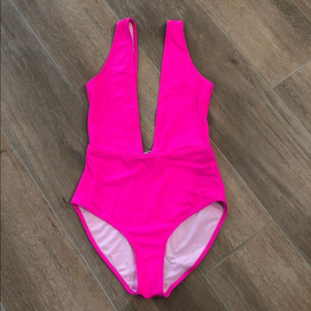 Pink one piece bathing suit